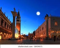 Night Scene San Marco Plaza Venice Stock Photo 58939075