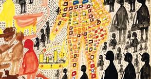 i suggest getting a few art books that you just pickup when you have a few moments to get your eye trained to look at art this one on outsider art