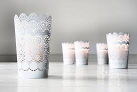 The Warm Light From The Candle Shines Decoratively Through The Lace Pattern On The Skurar Lantern Ikea Candles Ikea Candle Holder Candle Holders