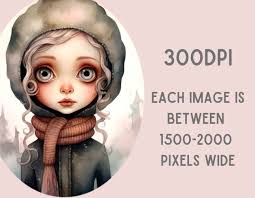Watercolour Whimsical Winter Girl Clipart Winter Fashion Girl PNG Digital  Image Downloads for Card Making Scrapbook Junk Journal Paper Craft