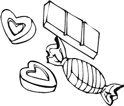 Chocolate Candies And Hearts Coloring Page Riscos