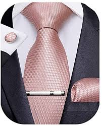 Makers of well designed accessories, essentials & custom suits face masks for everyone made in la owners of 50 year old @tophandmfg. Amazon Com Dibangu Mens Blush Pink Tie Set Rose Gold Ties For Men Silk Plaids Necktie Handkerchief Cufflinks Tie Clip With Gift Box Clothing Shoes Jewelry