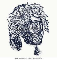 Robot Woman Tattoo And T Shirt Design Symbol Of Artificial Intelligence Future Girl Cyborg Cyberpunk Art Artificialintelligencedesign Dovme