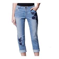 Simply Vera Vera Wang Womens Cuffed Capri Jeans Blue