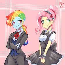 4,720 likes · 48 talking about this. 2332456 Safe Artist Niorsaj Derpibooru Import Fluttershy Rainbow Dash Equestria Girls Alternate Hairstyle Bowtie Butler Clothes Crossed Arms Cute Dress Duo Female Fluttermaid Hairband Hair Bun High Res Image Jpeg Maid Ponytail