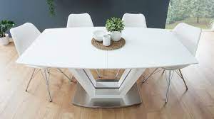 C'est l'occasion ou jamais de vous laisser tenter. Grande Table A Manger Extensible Blanc Mat Et Bois Onnig Gdegdesign