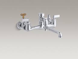 Loose toilet handles are annoying. K 13624 Double Lever Handle Service Sink Faucet With Loose Key Stops Kohler