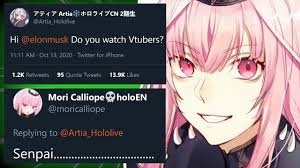 — elon musk (@elonmusk) october 14, 2018. Hololive Girls Tweet At Elon Musk Twitter Activist S Enraged Youtube