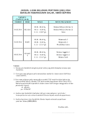 Tarikh kemasukan markah peperiksaan saps tahun 2018. Doc Jadual Ujian Bulanan Pertama 2014 Iejump Wahab Academia Edu