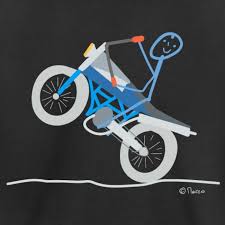 Strichmannchen Motorad Strichmannchen Fahren Strasse Vorbeifahren Kinder Premium T Shirt Fahrrad Sport Fahrrad Fahrrad Ideen