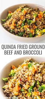 Healthy Ground Beef And Broccoli Fried Quinoa Recipe Her Highness Hungry Me Recipe Healthy Ground Beef Ground Beef Recipes Healthy Healthy Beef Recipes