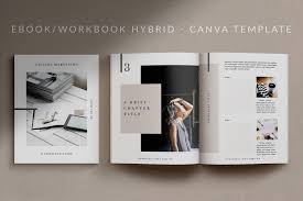 Ebook Workbook Template For Canva Mio 424630 Magazines Design Bundles In 2020 Workbook Template Ebook Template Online Graphic Design