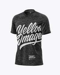 Download Melange Men S V Neck T Shirt Mockup In Apparel Mockups On Yellow Images Object Mockups