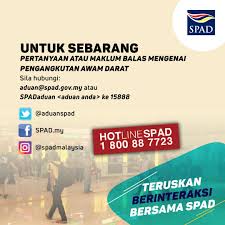 Suruhanjaya pengangkutan awam darat land public transport commission level 19, 1 sentral jalan travers, kuala lumpur sentral, 50470 kuala lumpur, malaysia. Apad Channel On Twitter Untuk Sebarang Pertanyaan Atau Maklum Balas Mengenai Pengangkutan Awam Darat Sila Hubungi Suruhanjaya Pengangkutan Awam Darat Spad Https T Co Owg4bywzgf