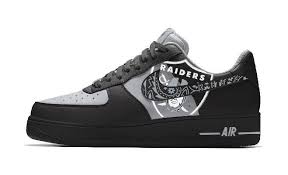 Custom Nike Air Force 1 Low Shoes Black Oakland Raiders Big Bandana Fever Nike Air Shoes Custom Nike Shoes Mens Shoes Black