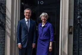 Generalsekretæren fortalte at de følger situasjonen nøye og at de holder tett kontakt med irakiske myndigheter. Pm Statement At Press Conference With Nato Secretary General Jens Stoltenberg 21 June 2018 Gov Uk