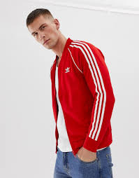 Black And Red Adidas T Shirt Adidas Originals Adicolor Track Jacket In Red Red Modesens Adidas Jacket Mens Red Jacket Outfit Jackets