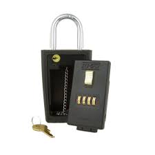 Nuset 4 Number Combination Lockbox Key Storage Lock Box With Key Locking Shackle Black In 2020 Key Storage Lockbox Number Combinations