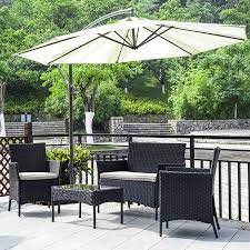 Patio Rattan Wicker Furniture Outdoor 4pc Rattan Sofa Garden Conversation Set With White Cushions Walmart Com Outdoor Furniture Sets Outdoor Patio Furniture Sets Outdoor Patio Furniture