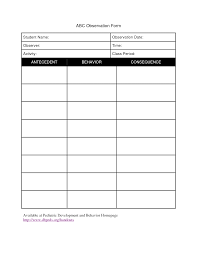 Student Behavior Observation Form Template Teacher Observation Special Education Behavior Teacher Observation Form