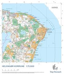 Denmark fyn danmarkskort jutland europa bornholm dk scandinavia landkort nordic sjælland kort national område grøn published: Trap Danmark Kort Over Helsingor Kommune Af Trap Danmark Bog Ide