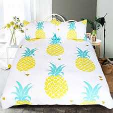 Ocean duvet cover set king size, tropical island with the palm trees and sea beach nature theme print, a decorative 3 piece bedding set with 2 pillow ambesonne abstract duvet cover set, ocean inspired graphic paisley swirled hand drawn artwork print, decorative 3 piece bedding set with 2. Sleepwish Pineapple Bedding Kawaii Duvet Cover 3 Piece Tropical Hawaiian Pineapple Print Pattern Duvet Cover Set For Boys Girls Adults Full Buy Online In India At Desertcart In Productid 78032805