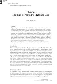 Pdf Shame Ingmar Bergman S Vietnam War