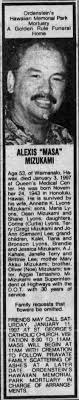 Alexis "Masa" Mizukami, 53, obituary