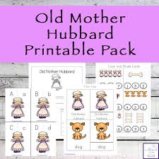 Old Mother Hubbard Printable Pack Simple Living Creative Learning