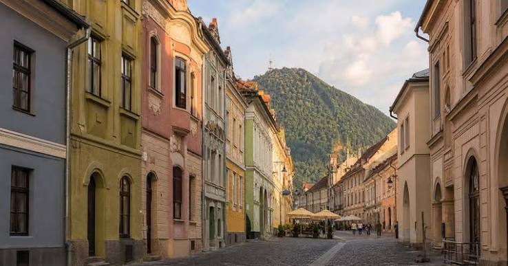 Brașov's Council Square near the hotel base of a Romania tour for senior citizens