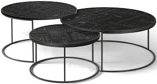 Set of 2 rosali nesting coffee tables in metal & cane. Ethnicraft Teak Ancestors Tabwa Round Nesting Coffee Table Set Of 3