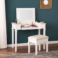 Choose traditional, modern designs or impressive executive desks. Rovelli Powered Vanity Desk W Stool In Off White Southern Enterprises Hz7592