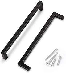 Pairs beautifully with your black stainless steel appliances! Knobwell 25 Pack Matte Black Stainless Steel Kitchen Cabinet Door Handles T Bar Square Kitchen Cabinet Door Handle 7 9 16 Inch Hole Centers Modern Drawer Pulls Amazon Com
