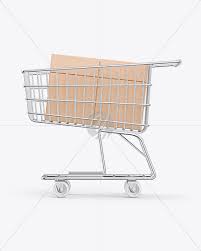 Download Shopping Cart W Kraft Boxes Mockup In Packaging Mockups On Yellow Images Object Mockups PSD Mockup Templates