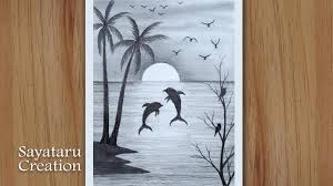 How To Draw Scenery Of Dolphin In Beach Sunset Scenery Drawing With Pencil Sketch Youtube All the best sunset drawing black and white 37+ collected on this page. how to draw scenery of dolphin in beach sunset scenery drawing with pencil sketch