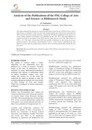 How to make online payment. Pdf Analysis Of The Publications Of The Psg College Of Arts And Science A Bibliometric Study