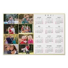 Personalized 8 Photo Collage Family 2021 Calendar Poster Zazzle Com In 2020 Calendar Poster Photo Collage Personalized Photo Gifts