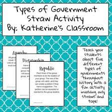Types Of Governments Straw Activity Government Lessons Social Studies Middle School Teaching Government