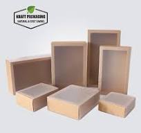 Brown Kraft Paper Slide Drawer Box Packaging in Frosted PVC Sleeve