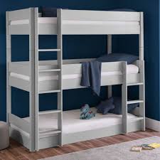 They can be especially helpful if your extra bedrooms are smaller, because stacked beds don't have huge footprints. Trio Grey Wooden Triple Sleeper Bunk Bed Frame 3ft Single