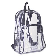 The backpack has a bubble window design where a plastic bubble is inserted and glued on. Eastsport Eastsport Two Compartment Pvc Plastic Clear Backpack Walmart Com Walmart Com