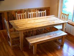 beetle kill pine dining set table