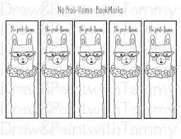 Valentine printable coloring page bookmarks | cute ideas. No Prob Llama Color Poster With Printable Coloring Page And Bookmarks To Color