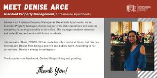 In the following article, you will get to know more about the job description of an. Aoba Su Twitter Meet Denise Arce She Is An Assistant Property Manager At Streamside Apartments Denise Supports The Daily Operations And Ensures Everything Is Running Smoothly In The Office Thank You For