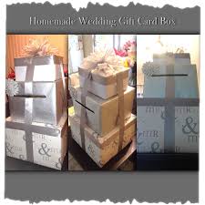 After the wedding, store all your mementos such as your wedding garter and ceremony program inside the card box. Homemade Wedding Gift Card Box Just Wrap Cardboard Boxes With Nice Wrapping Paper And Add Ribbon Wedding Gift Card Box Card Box Wedding Reception Card Holder