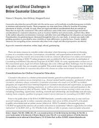 PDF) Legal and Ethical Challenges in Online Counselor Education