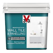 Maybe you would like to learn more about one of these? V33 Renovation Soft Grey Satin Wall Tile Panelling Paint 750ml Diy At B Q