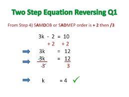 You can then solve the x. Solving Two Step Equations Using Opposites