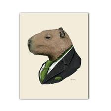 Capybara Animal Print Modern Kids Art Unique Baby Gift Etsy Dibujos De Animales Animales Animales Graciosos