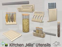Kitchen Utensils Mila The Sims 4 Catalog Sims 4 Kitchen Sims 4 Cc Furniture Sims 4